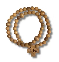 Rosario pulsera Padre Pío Postulantes de madera