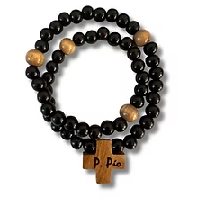 Rosario pulsera Padre Pío Postulantes de madera