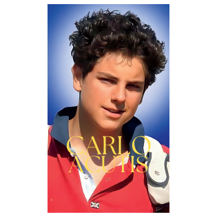 Carlo Acutis (Retrato), tarjeta de oración con reliquia