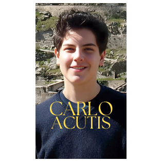 Carlo Acutis, tarjeta de oración con reliquia