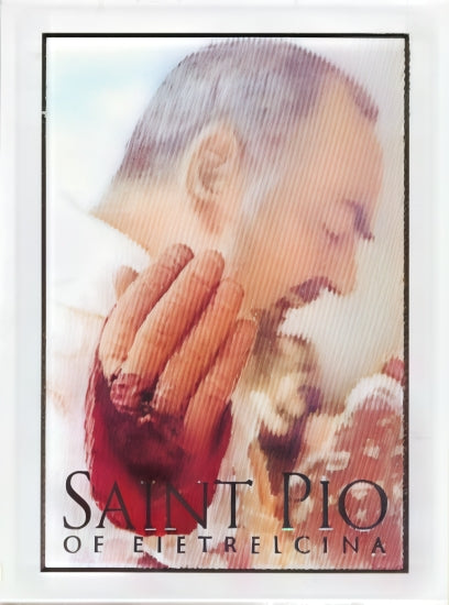 San Pío of Pietralcina (estigma), tarjeta de oración con reliquia