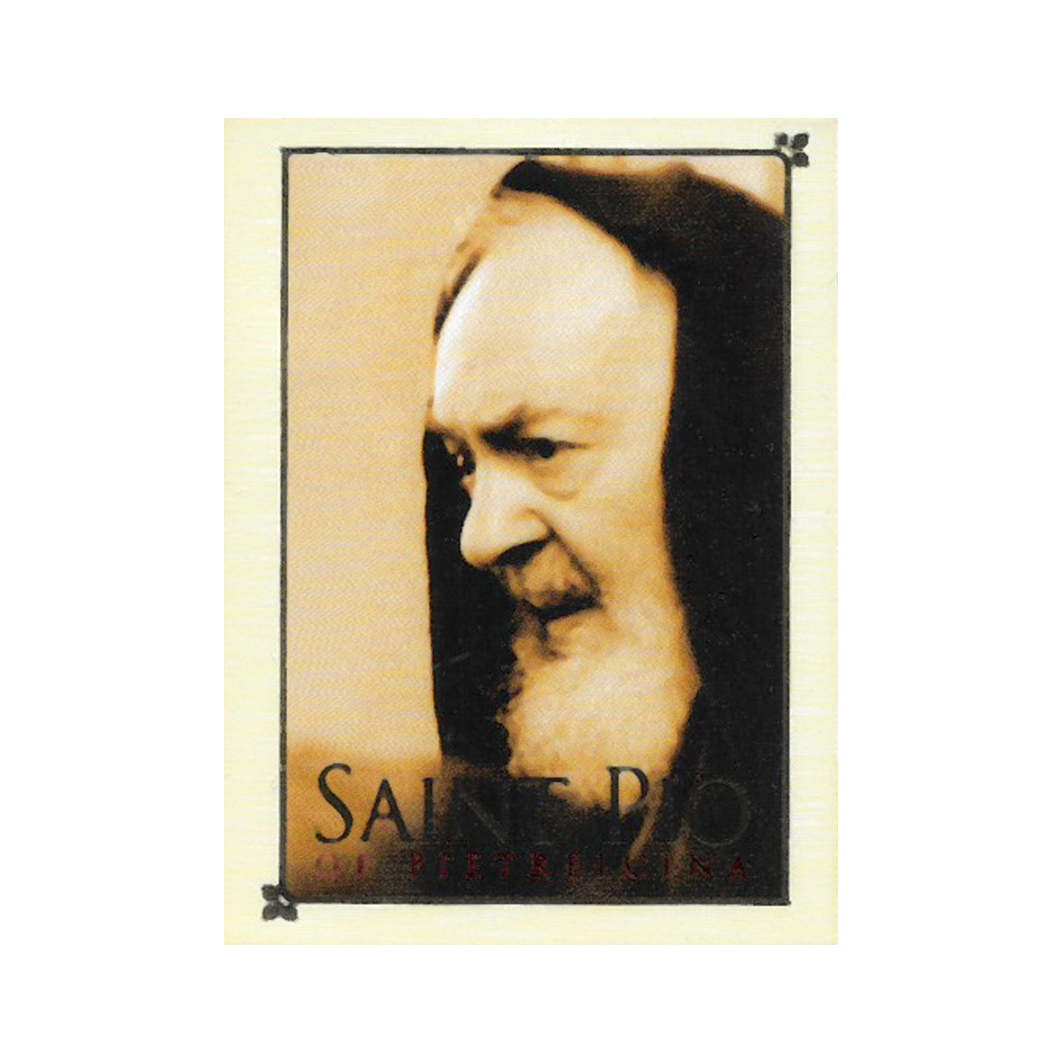 San Pío de Pietrelcina, tarjeta de oración (Saint Pio) con reliquia