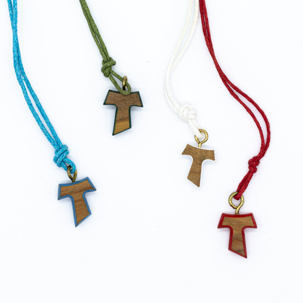 Collar mini cruz Tao cordel de varios colores