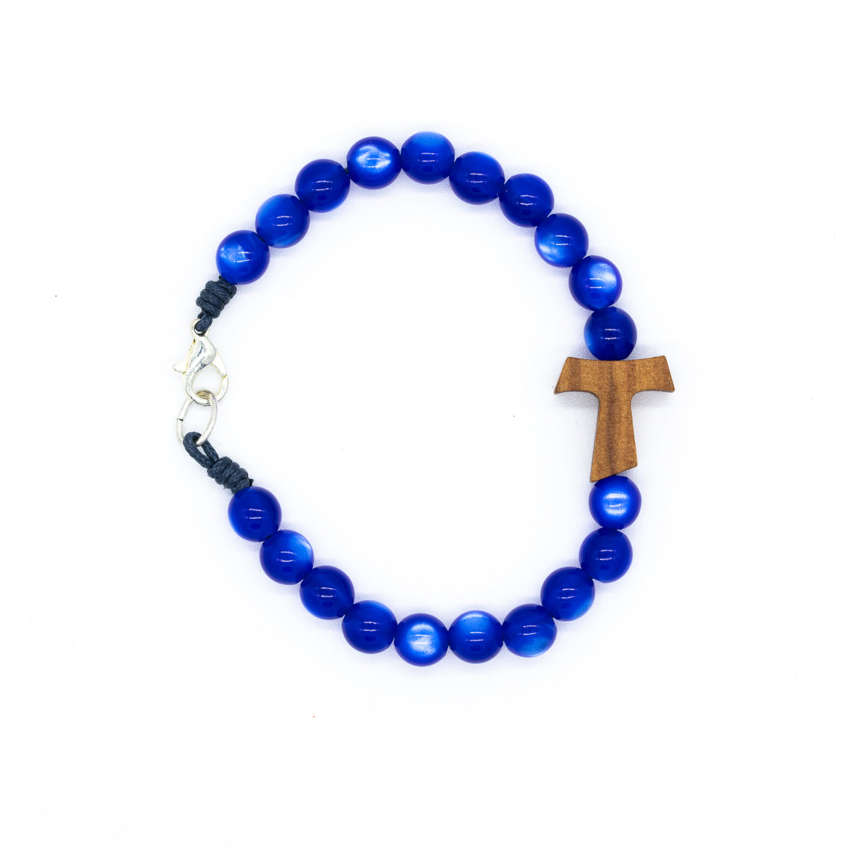 Pulsera cruz Tao con cuentas esféricas
