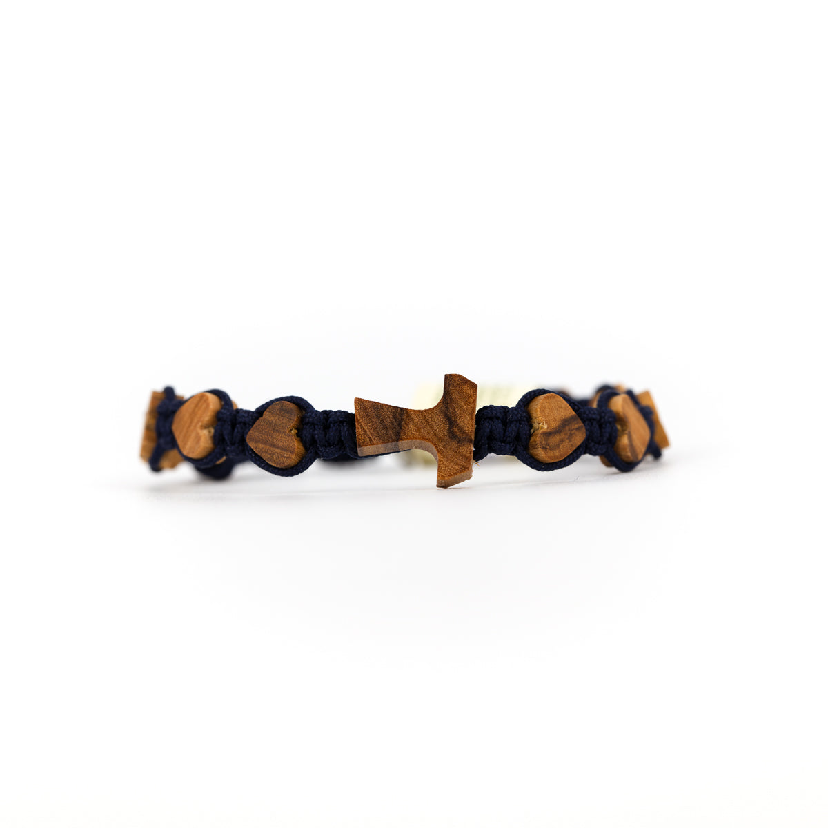 Pulsera tejida de corazones con cruz, Medjugorje