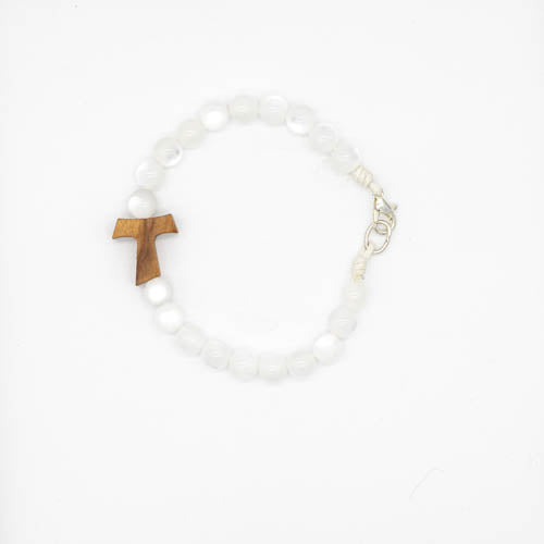 Pulsera cruz Tao con cuentas esféricas