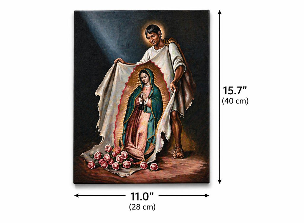 Lienzo Virgen de Guadalupe y San Juan Diego -40 x 28 cm