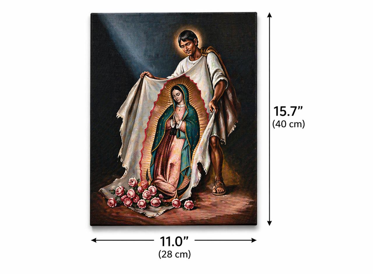 Lienzo Virgen de Guadalupe y San Juan Diego -40 x 28 cm