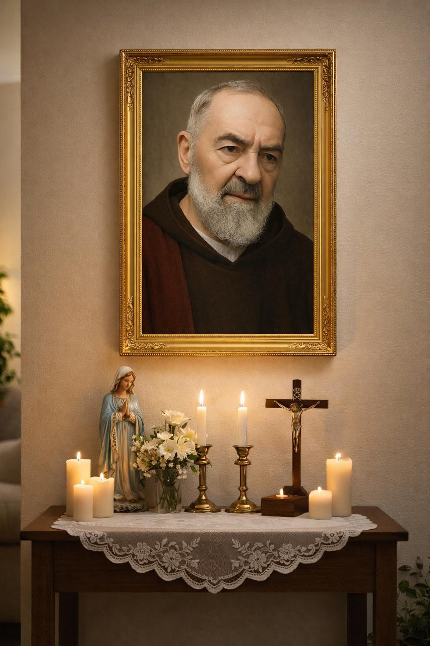 Lienzo de San Pio de Pietrelcina - 45 x 30cm