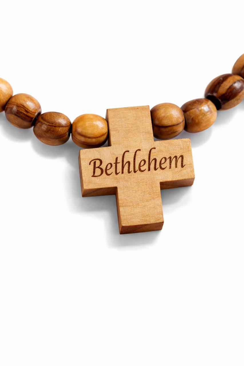 Rosario pulsera de Madera de Olivo de Bethlehem