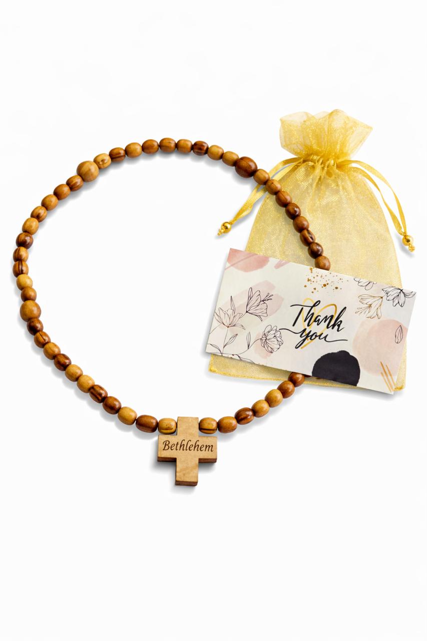 Rosario pulsera de Madera de Olivo de Bethlehem