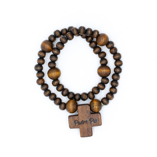 Rosario Pulsera Padre Pío Postulantes de Madera