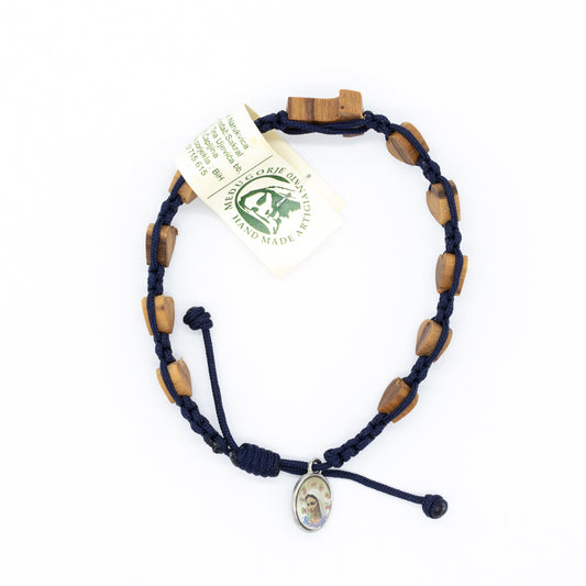 Pulsera tejida de corazones con cruz, Medjugorje
