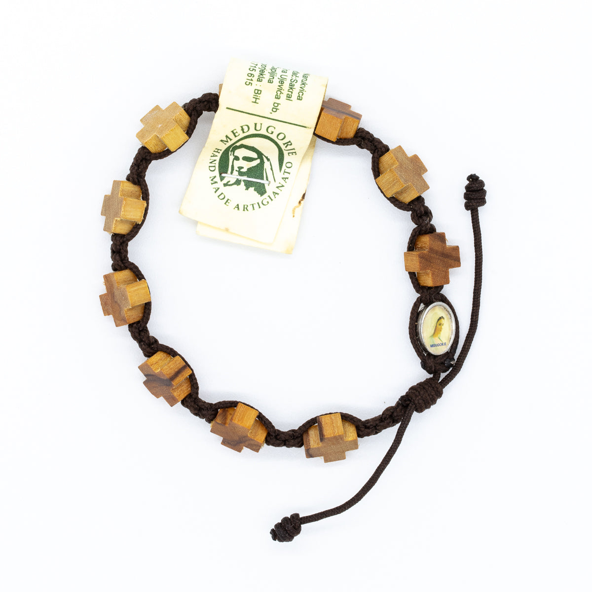 Pulsera tejida de cruces Medjugorje