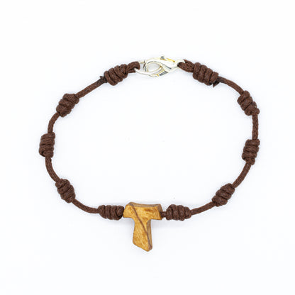 Pulsera de nudos con cruz Tao
