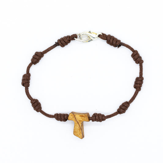 Pulsera de nudos con cruz Tao