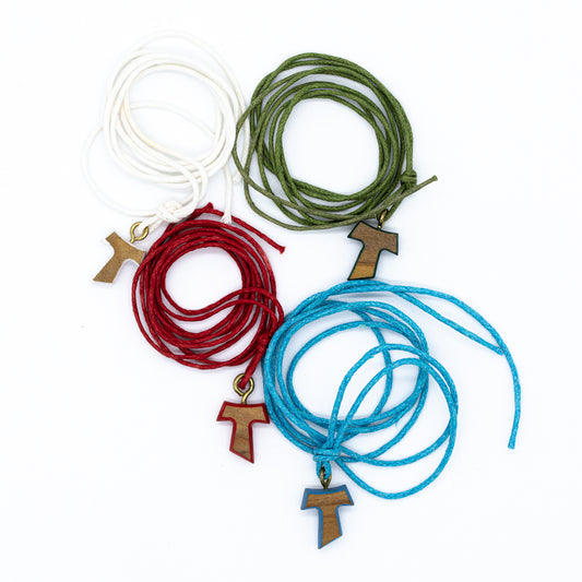 Collar mini cruz Tao cordel de varios colores