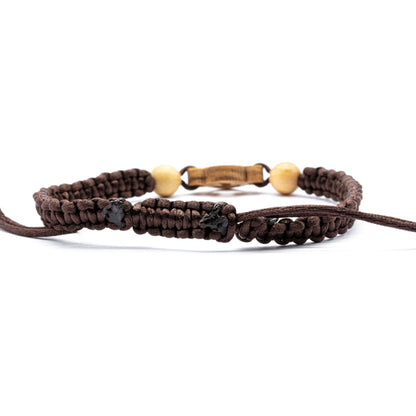 Pulsera tejida cruz Tao macrame