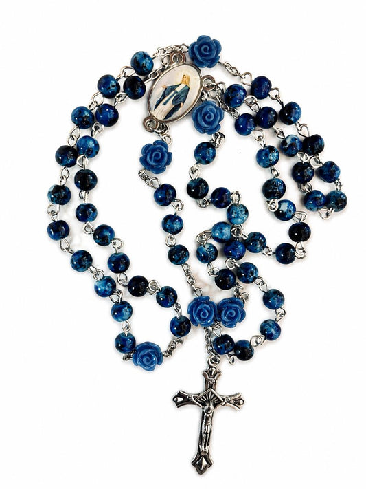 Rosario azul Virgen de la Inmacuada Concepción
