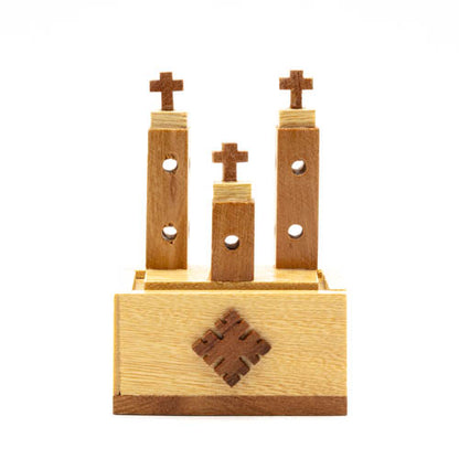 Rosario Virgen de Guadalupe con crucifijo de metal en caja de madera