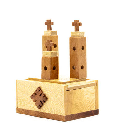 Rosario Virgen de Guadalupe con crucifijo de metal en caja de madera