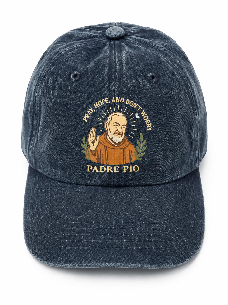Gorra con impresión Padre Pio