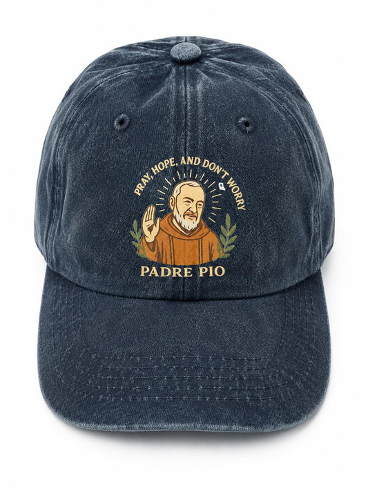 Gorra con impresión Padre Pio
