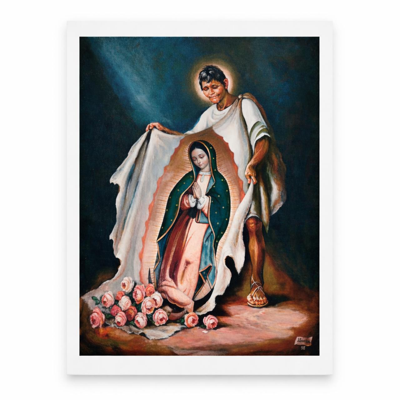 Lienzo Virgen de Guadalupe y San Juan Diego -40 x 28 cm