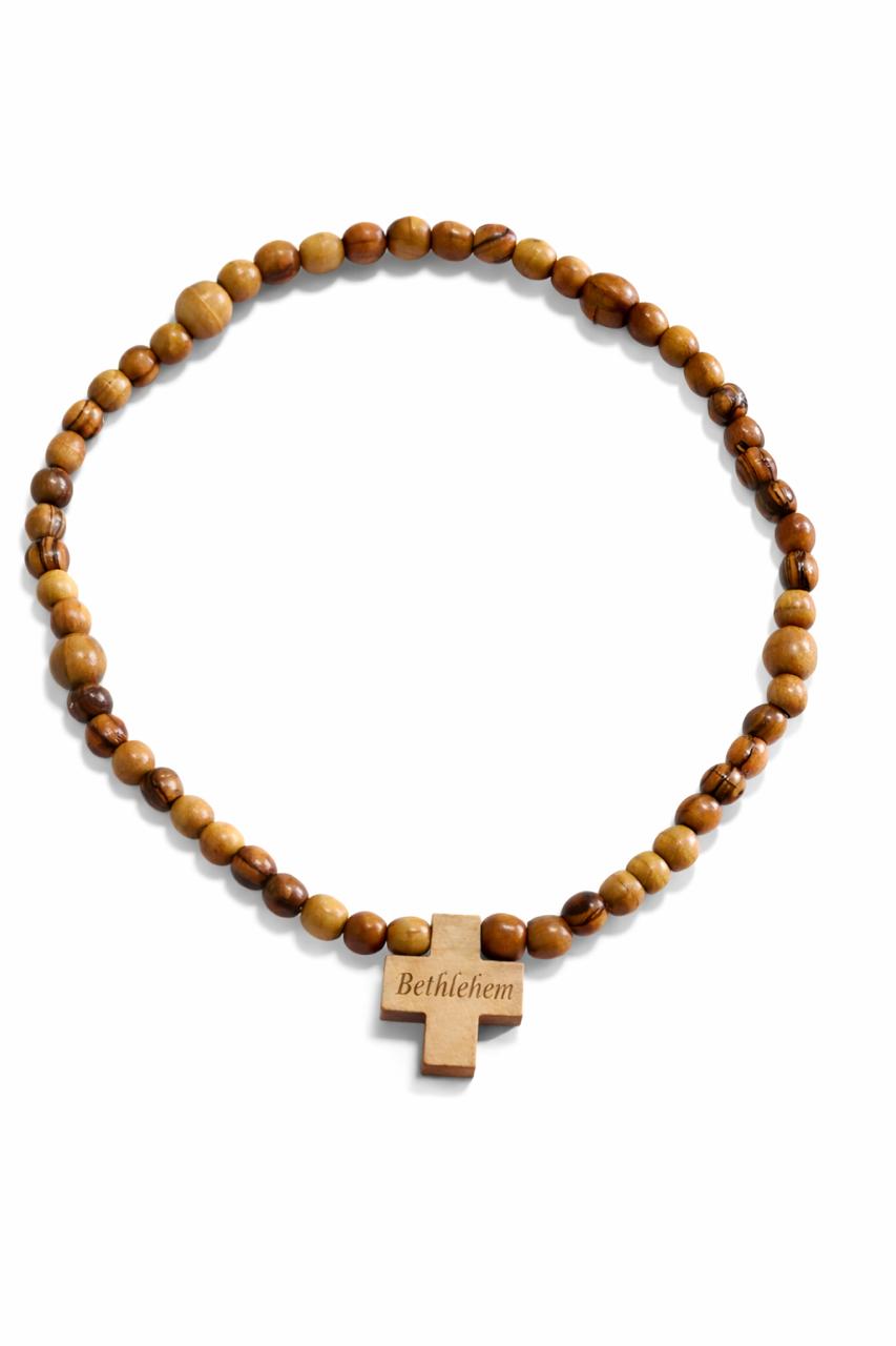 Rosario pulsera de Madera de Olivo de Bethlehem