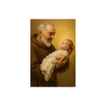 Lienzo de San Pio con el niño Jesús - 45 x 30 cm