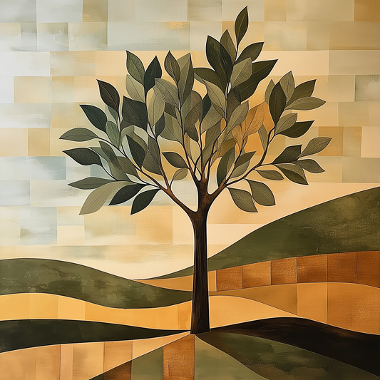 Ilustración digital "Árbol de olivo"