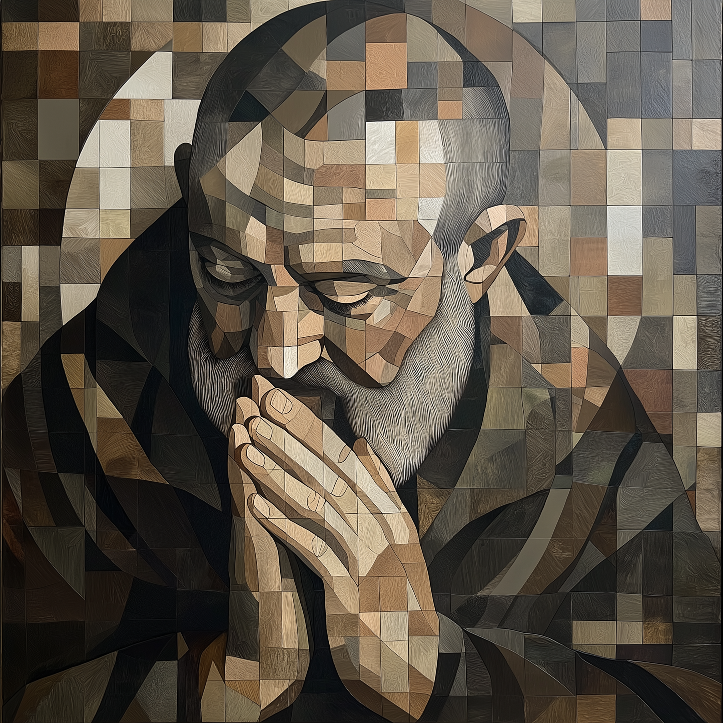 Ilustración digital retrato de Padre Pío